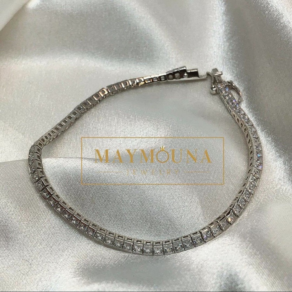 🆕 925 Sterling Silver Thin CZ Tennis Bracelet